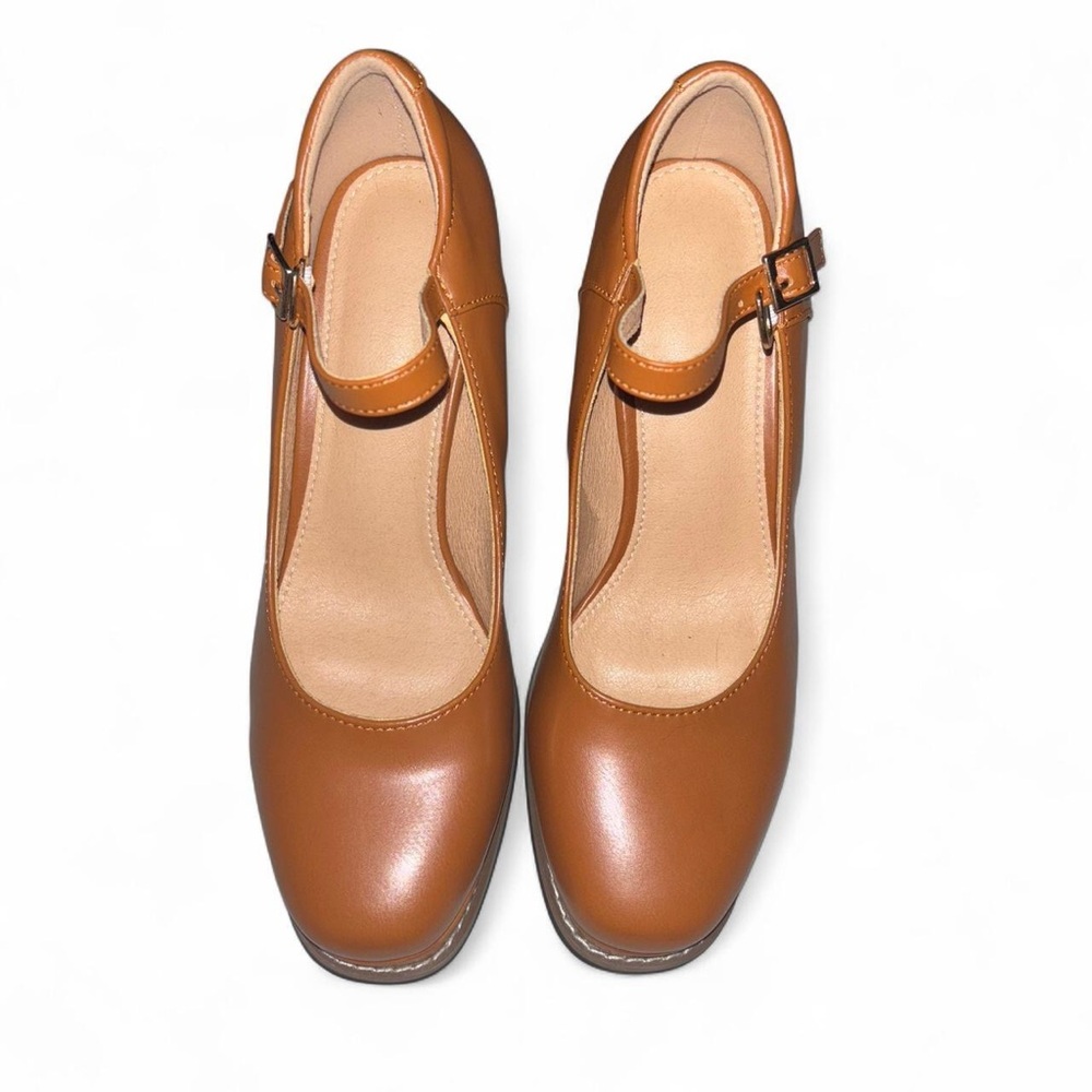 Elegant Brown Mary Jane Heels